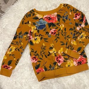 Girls 5T crew neck flowered sweatshirt
